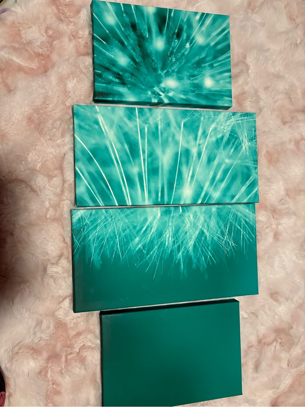 Teal Abstract Dandelion Wall Art Set